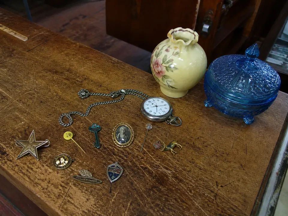 Informal countertop example of collectibles