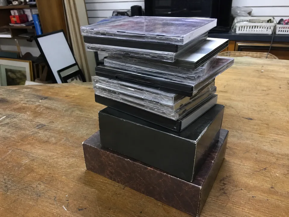 Informal countertop example of dvds & more